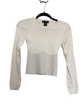 *** LISTING IS SOLD *** House of Harlow 1960 Cream Long Sleeve Ribbed Waist Sw
